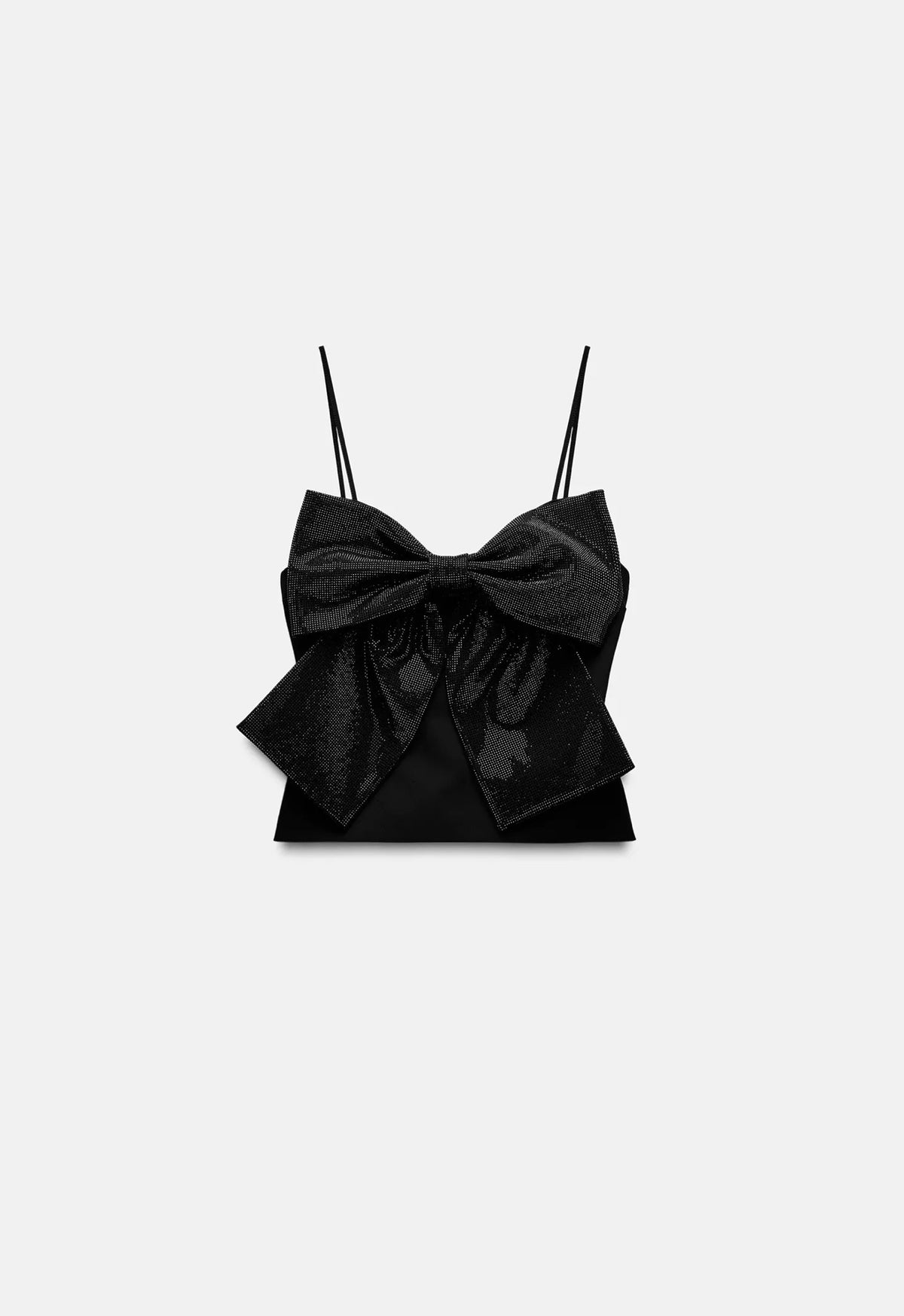 Rhinestone Bow Crop Top