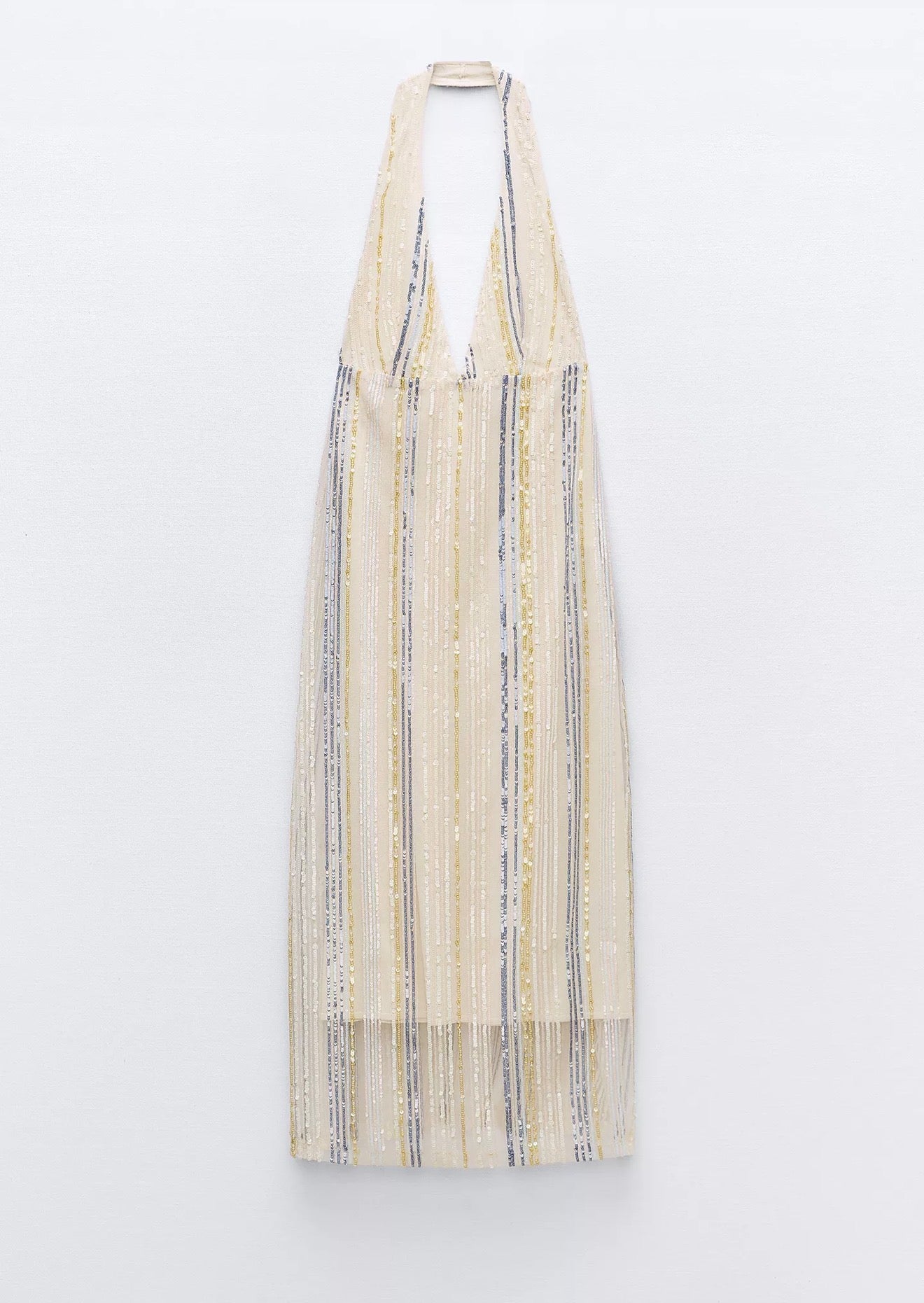 Sequinned Halter Neck Dress