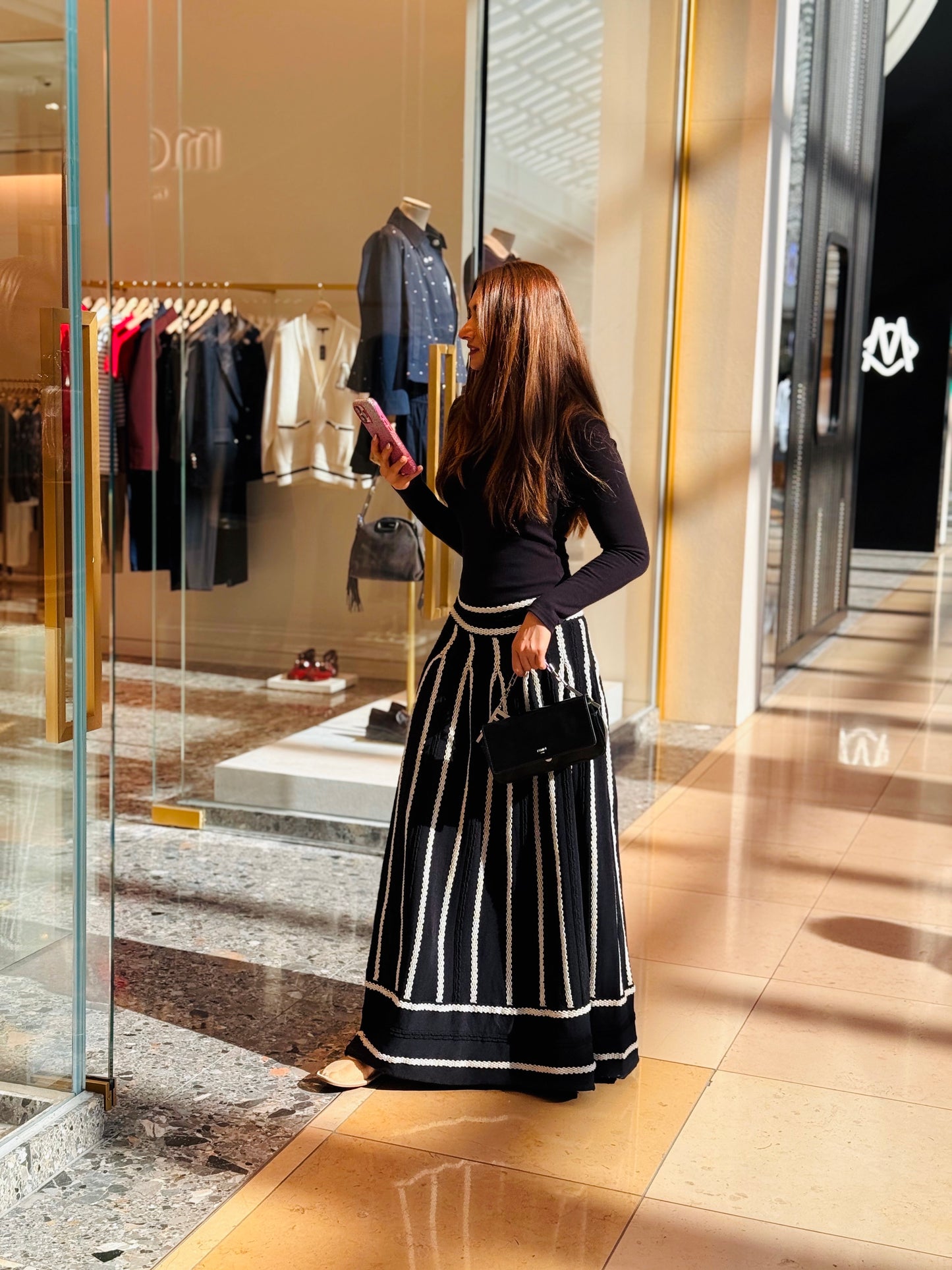 Maje Jamais Jacquard Knit Skirt