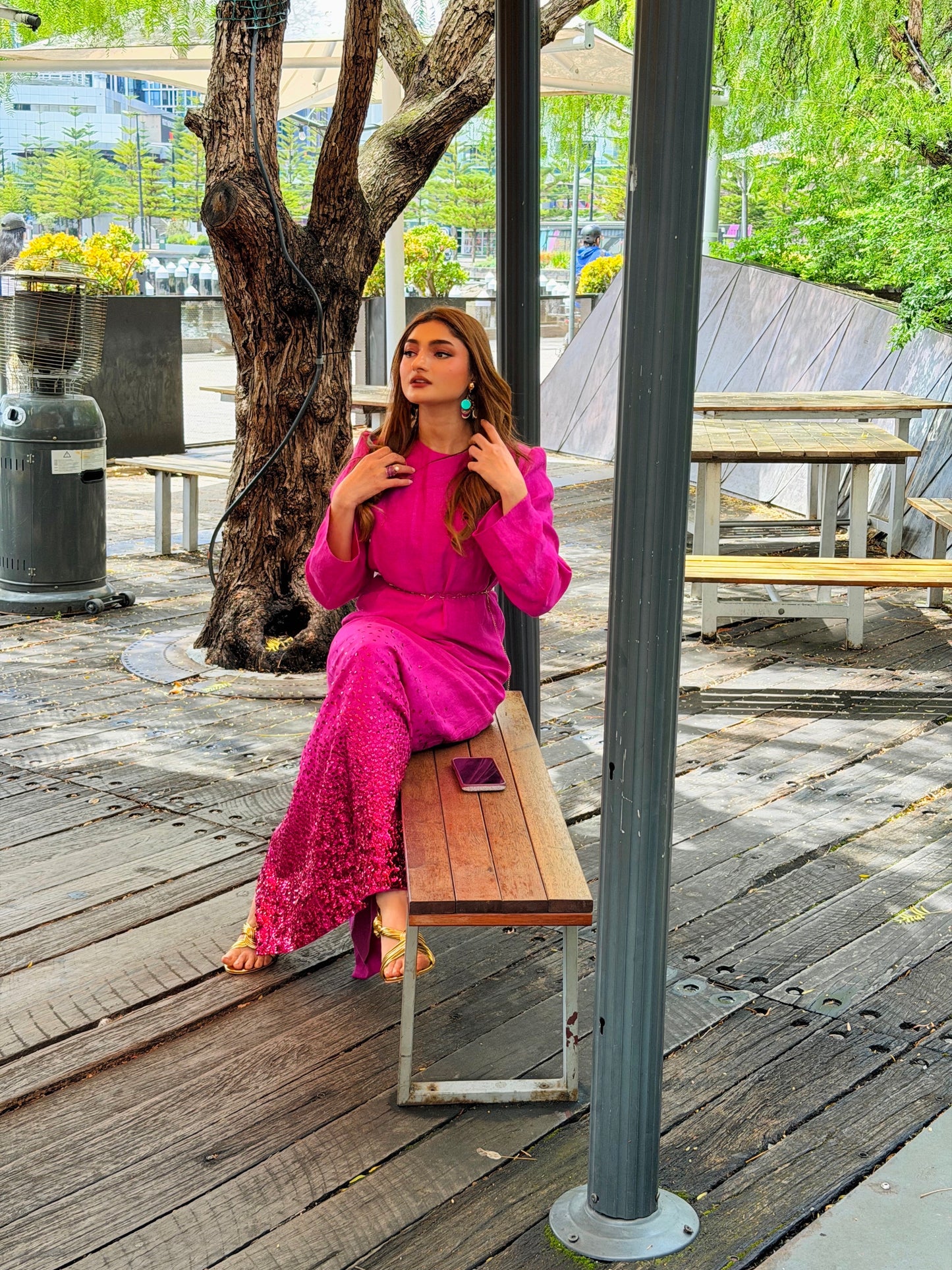 Aje Reflection Sequin Maxi Dress