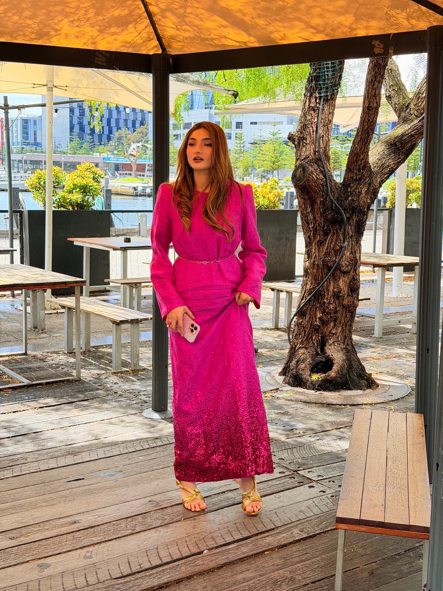 Aje Reflection Sequin Maxi Dress