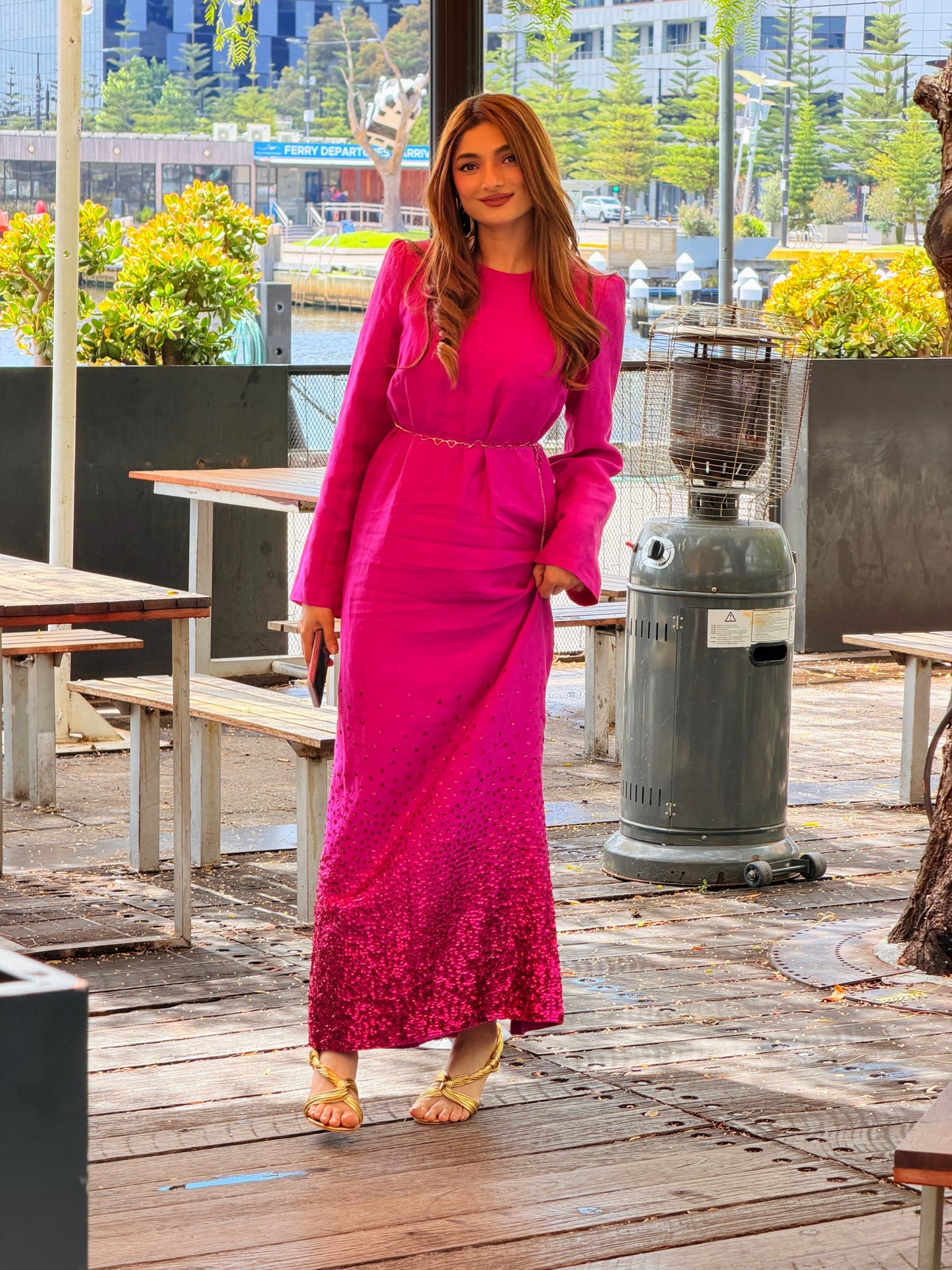 Aje Reflection Sequin Maxi Dress