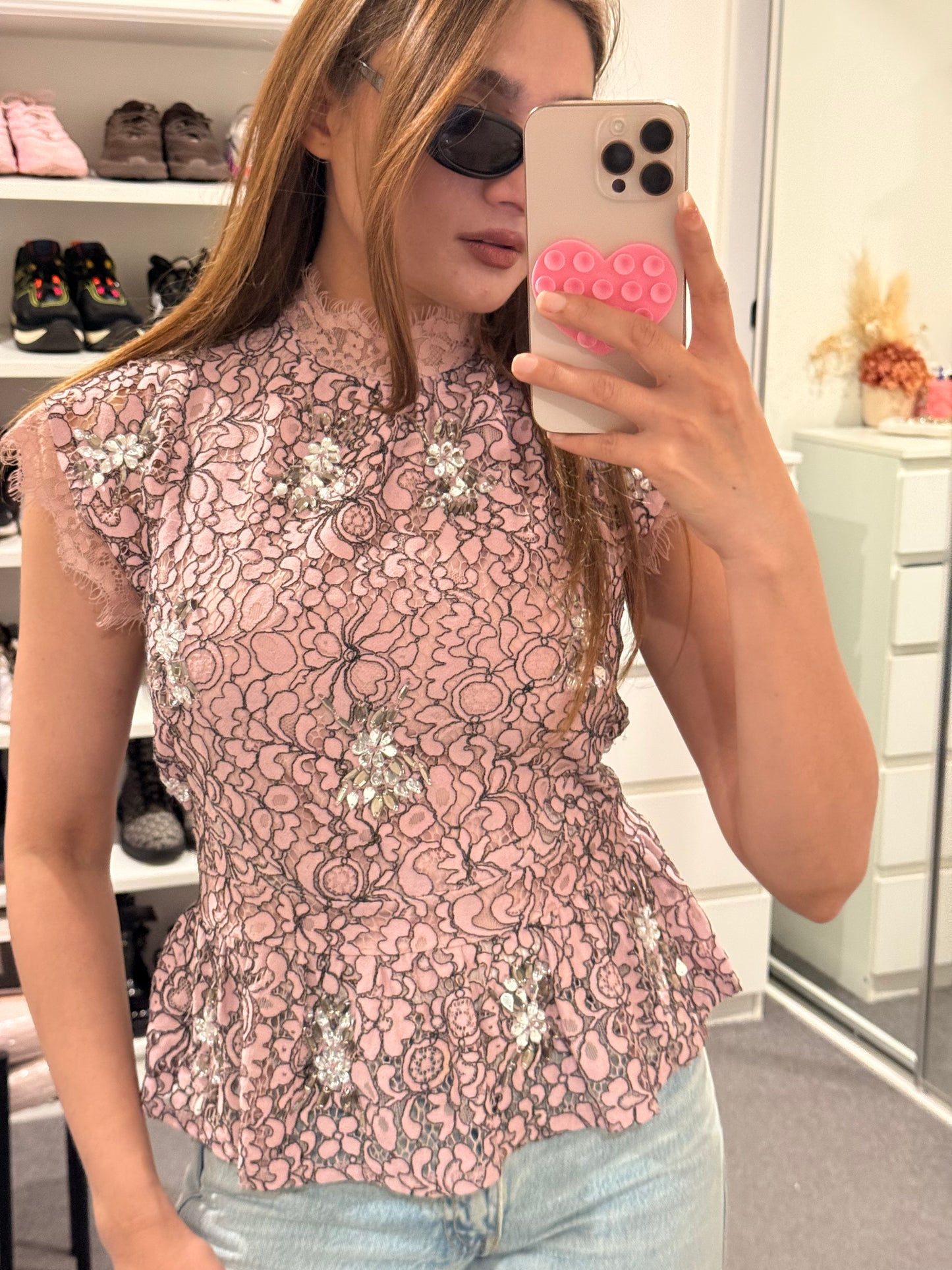 Zara Pink Net Top