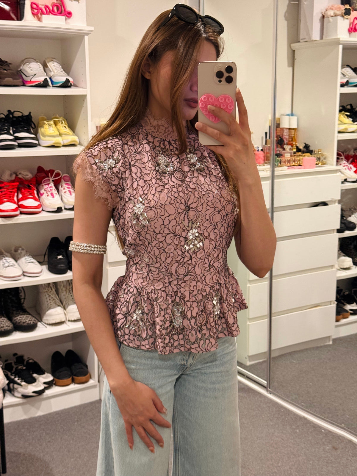 Zara Pink Net Top